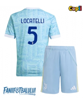 Juventus Manuel Locatelli #5 Echipament de Fotbal Replică 2025-26 Copii Deplasare (+ Șorturi)